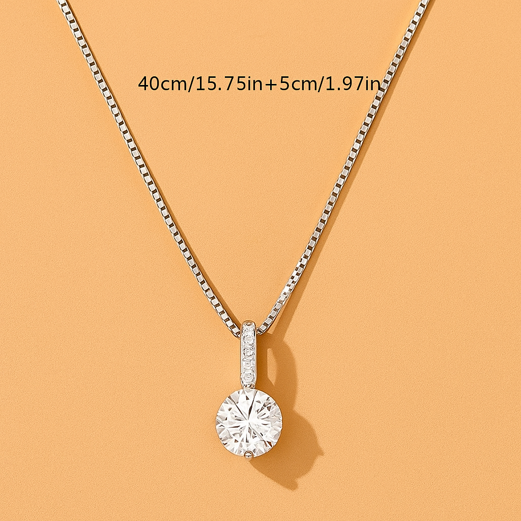 Geometric Rhinestone Pendant Necklace – Clavicle Chain for Women