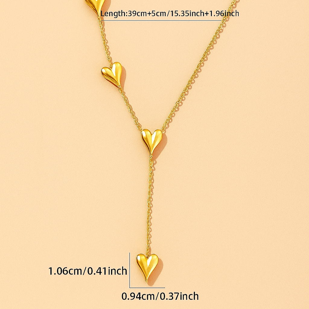 Triple Layer Heart Necklace – Feminine & Refined Look