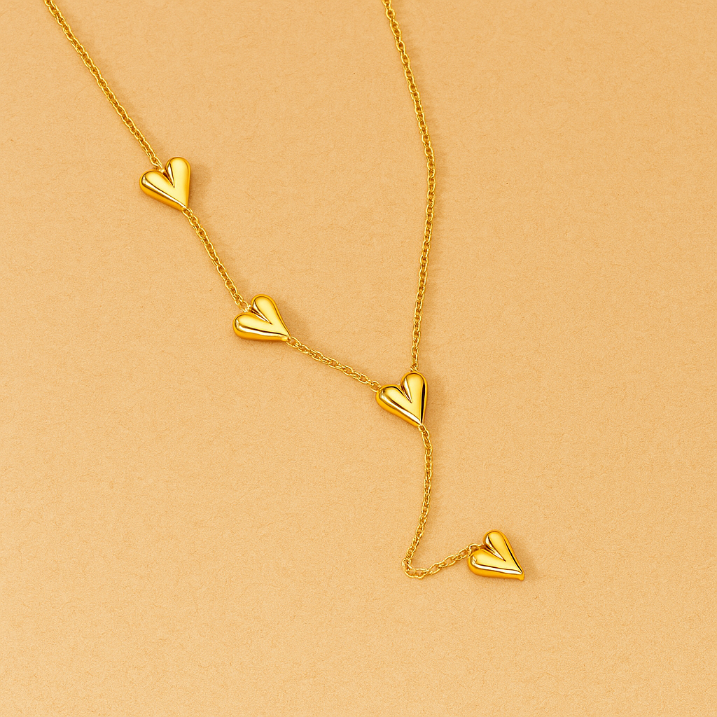 Triple Layer Heart Necklace – Feminine & Refined Look