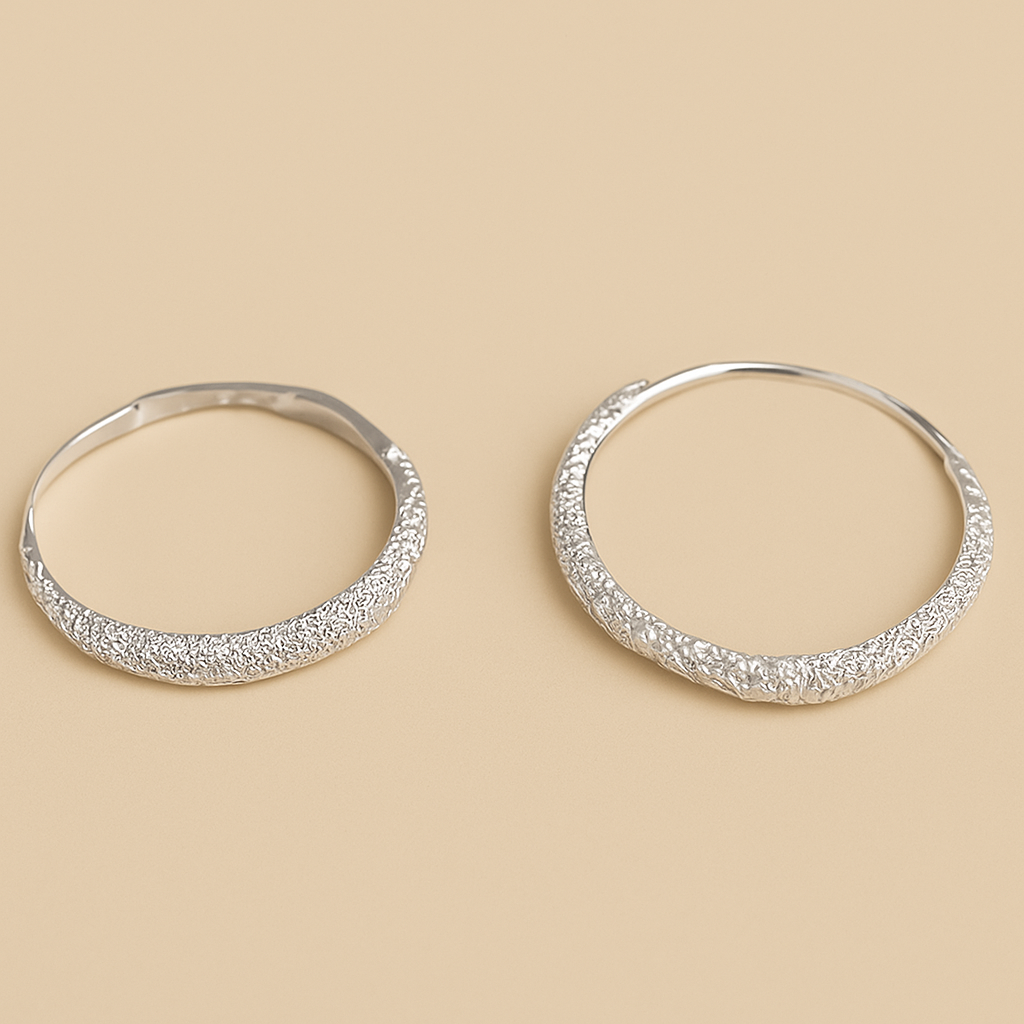 Starry Sky Frosted Hoop Earrings – Sparkling Celestial Design