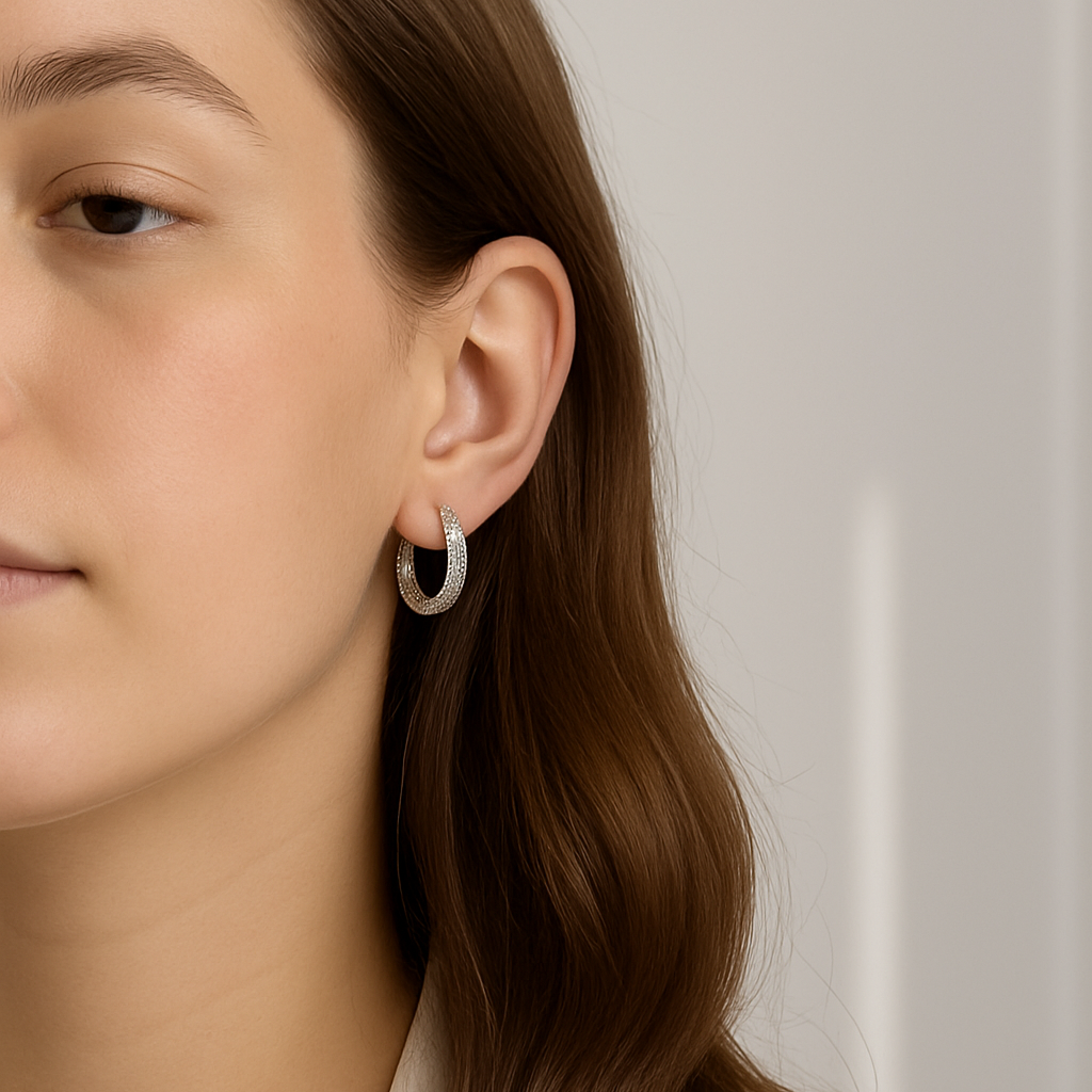 Starry Sky Frosted Hoop Earrings – Sparkling Celestial Design