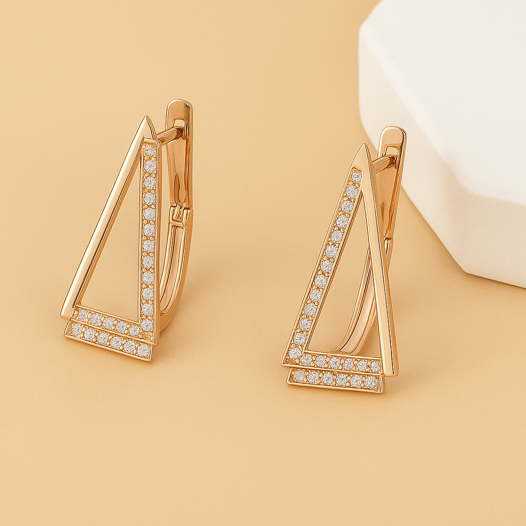 Geometric Triangle Drop Earrings – Modern & Trendy Design