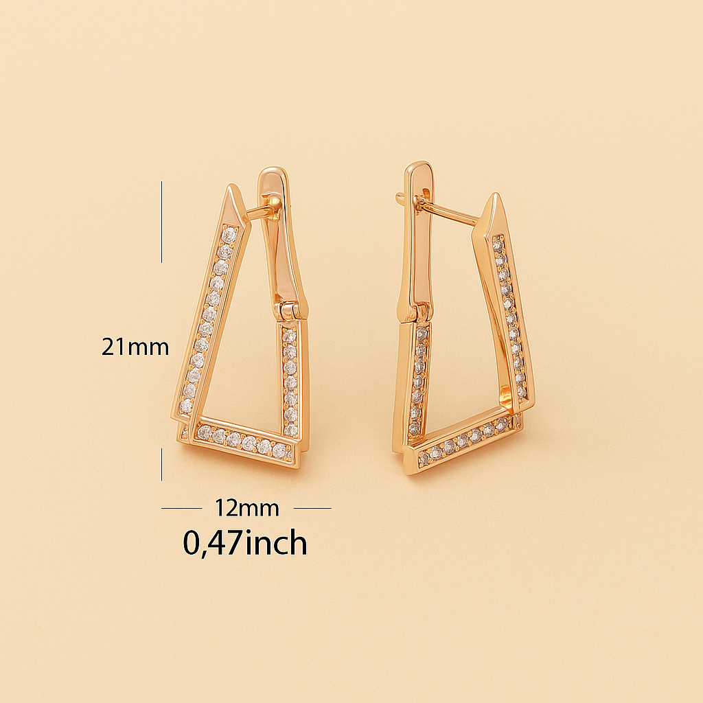 Geometric Triangle Drop Earrings – Modern & Trendy Design