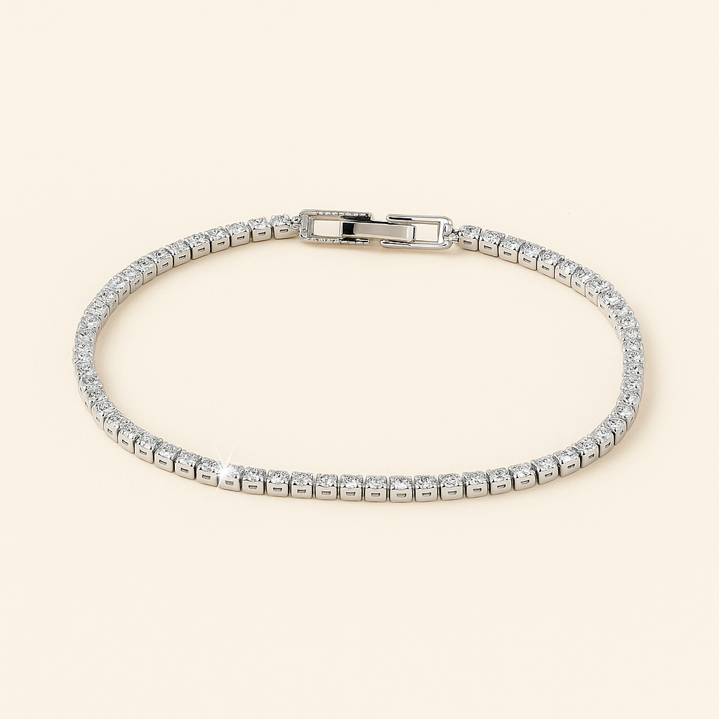 Gold-Plated Tennis Bracelet – Sparkling Zirconia Detailing