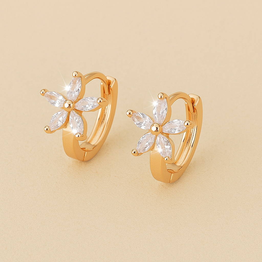 Small Flower Stud Earrings – 1 Pair of Simple Everyday Elegance