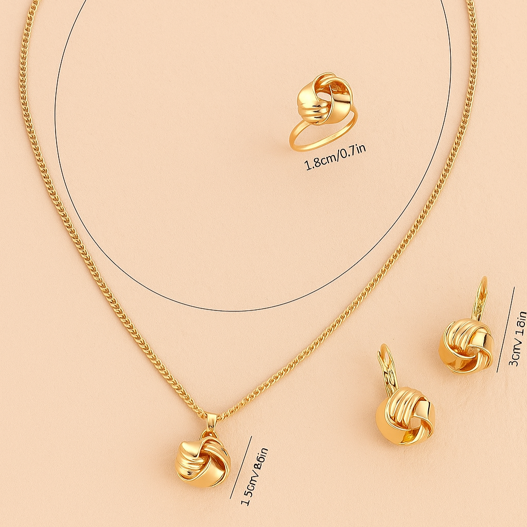 Vintage Rose Jewelry Set – 3-Piece Retro-Inspired Elegance