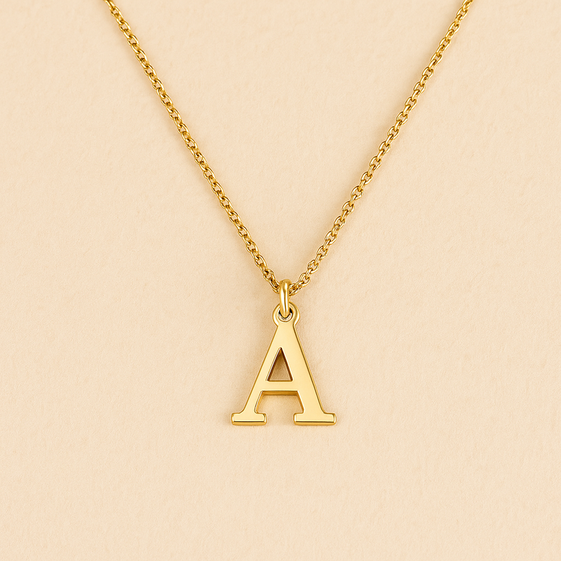 Initial Love Letter Pendant in 18k Gold