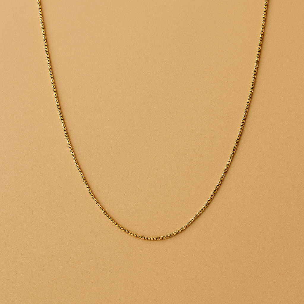 Bodega Box Chain Necklace in 18k Gold