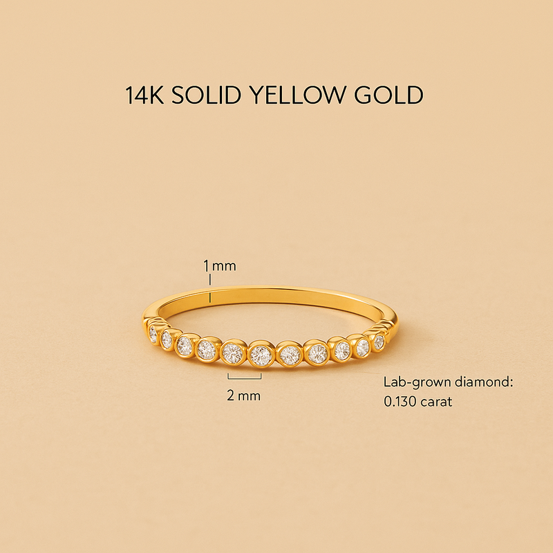 Diamond-Accented Bubble Ring in 14k Gold