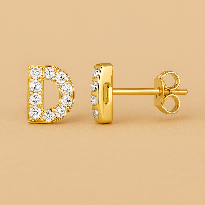 Personalized Initial Stud in 16k Gold