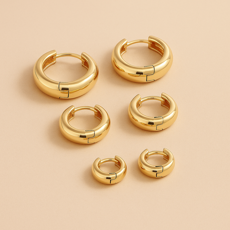 Rue Statement Hoop Earrings in 18k Gold