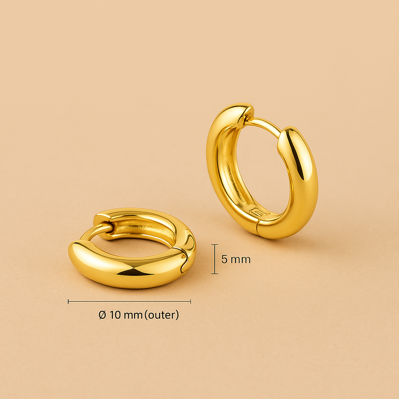 Delicate Rue Mini Hoops in 18k Gold