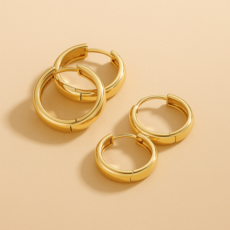 Gia Statement Hoop Earrings in 18k Gold