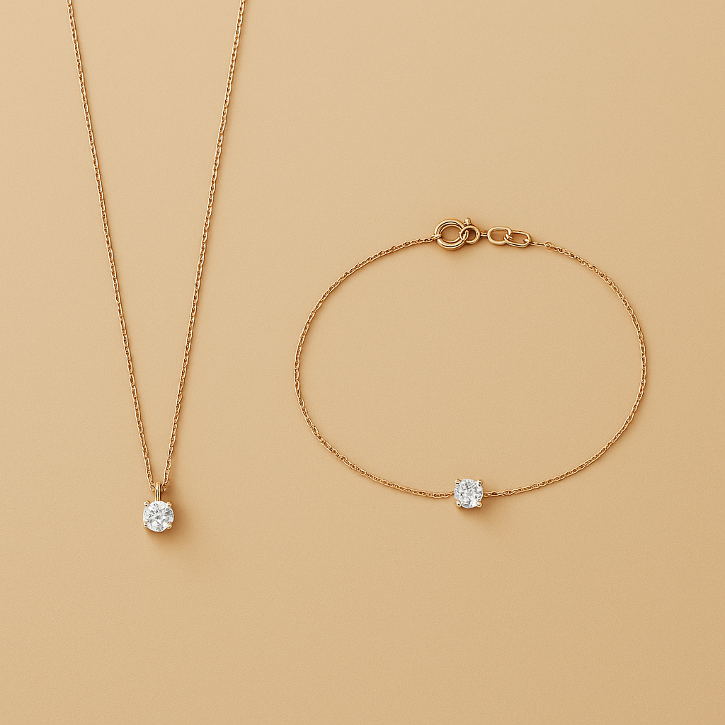 Cléa Moissanite Jewelry Set in 14k Gold