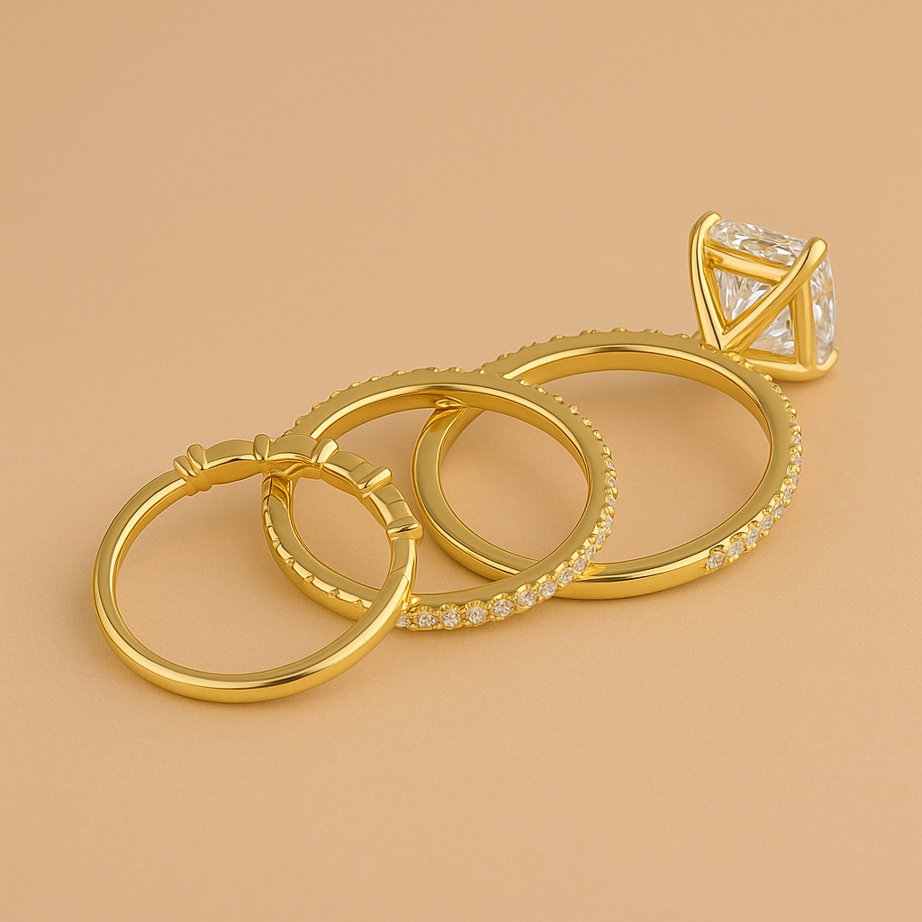 Jaily – 3-Piece Wedding Ring Set in 18k Gold