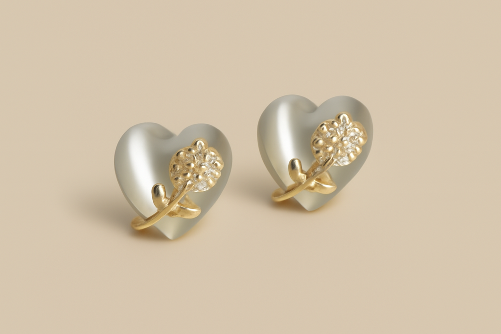 Sparkling zirconia earrings in French vintage style