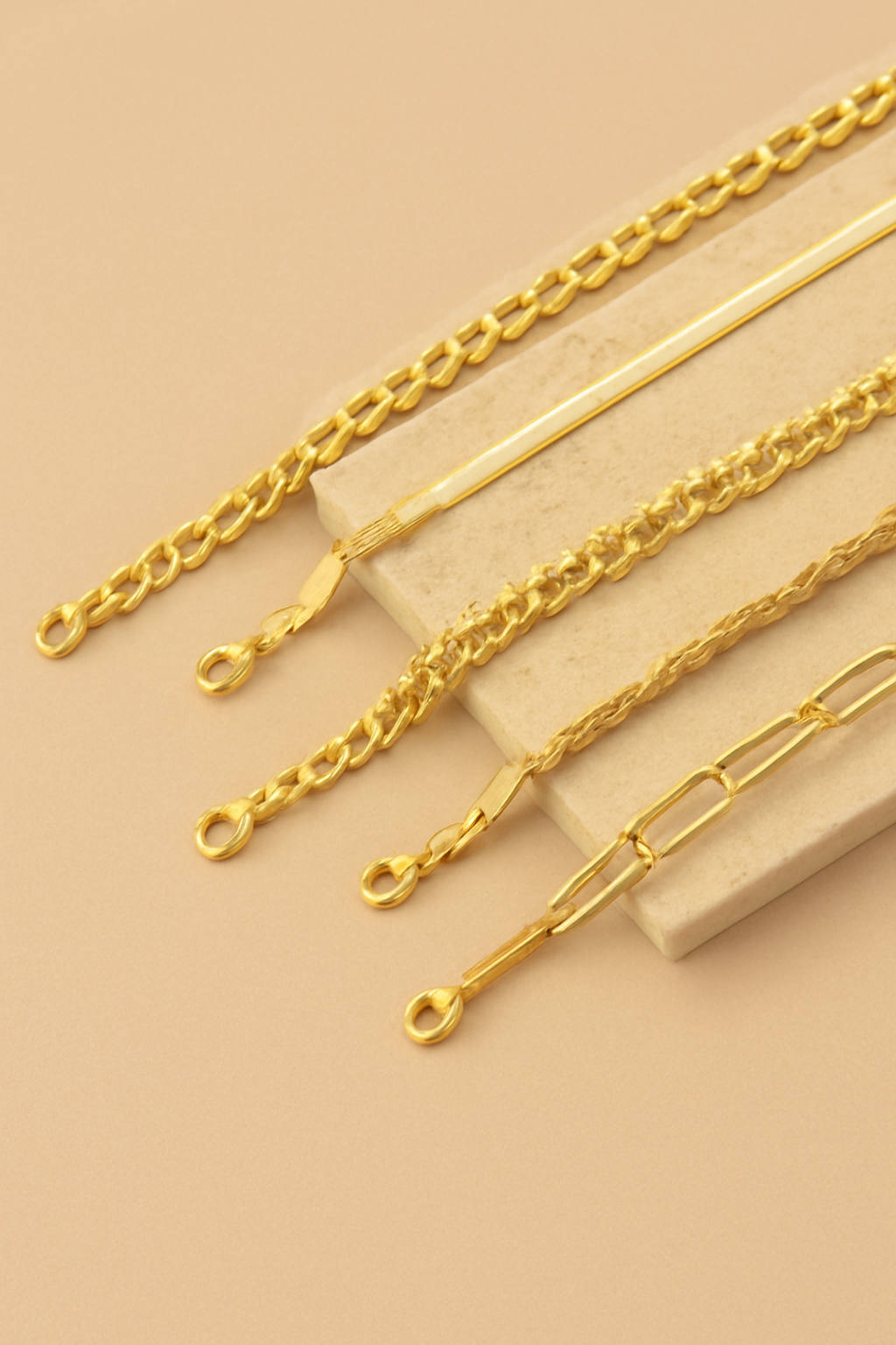 18K Gold Plated Bracelet Set - 5 Pieces