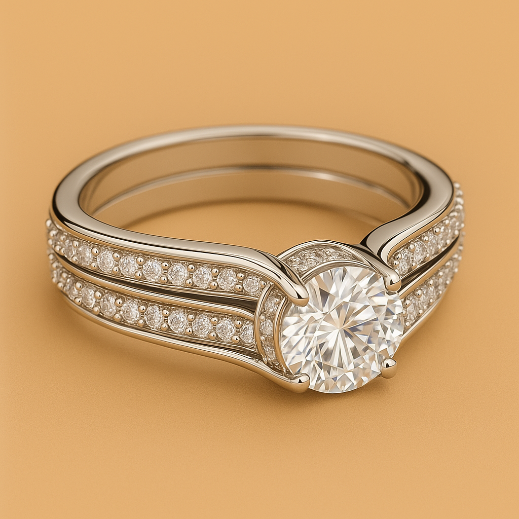 High quality sparkling zirconia engagement ring