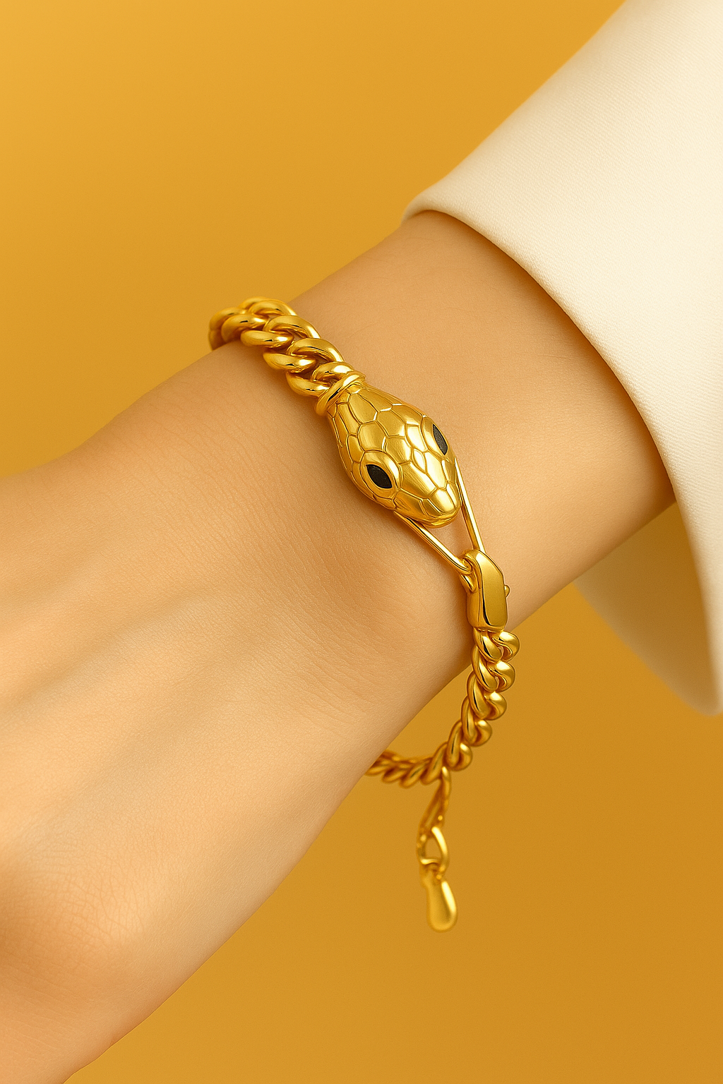 Sculpted zodiac snake bracelet for ladies - antique metal