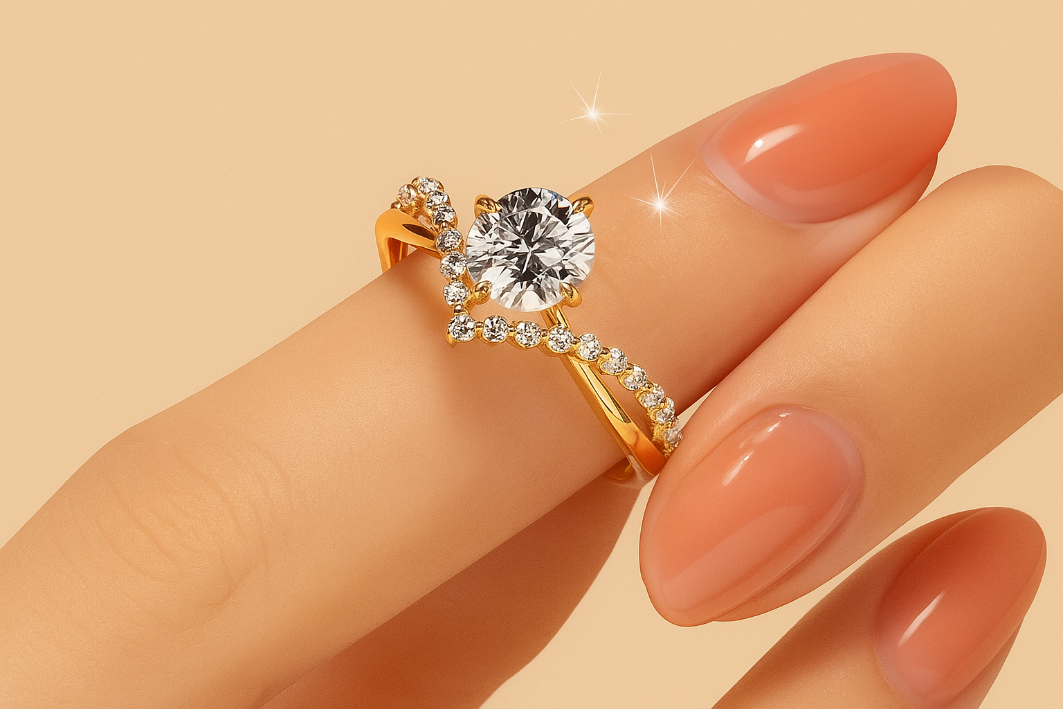 Classic 1 kt Princess Cut Engagement Ring - Zirconia