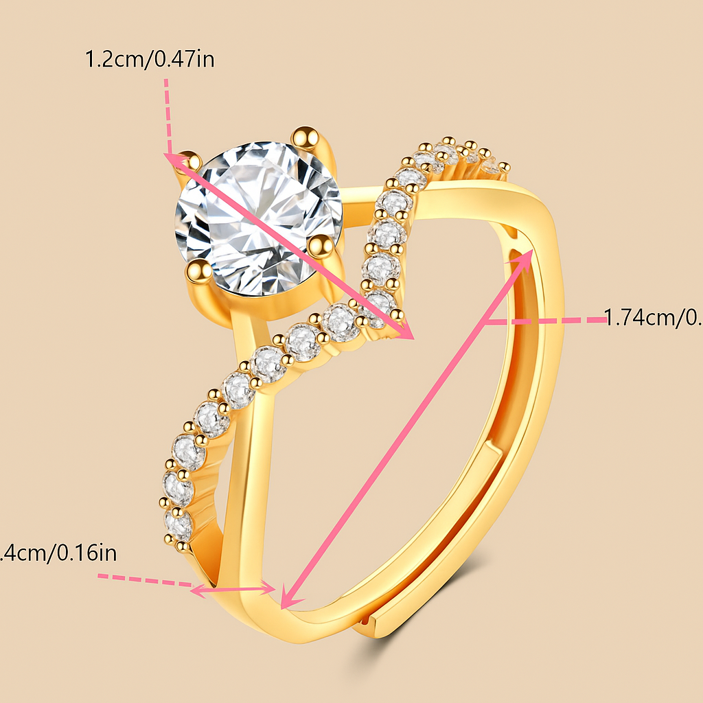 Classic 1 kt Princess Cut Engagement Ring - Zirconia