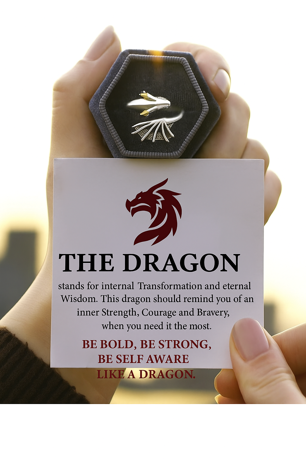 Adjustable dragon ring - Be brave, strong & self-confident