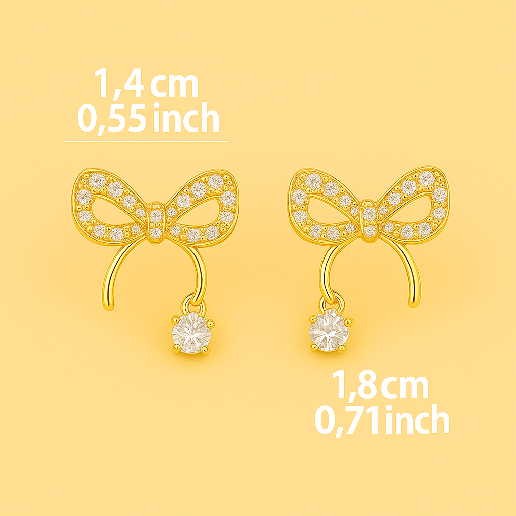 Elegant butterfly bow crystal earrings for women