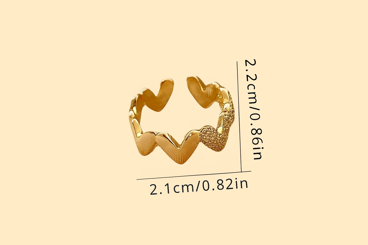 Minimalist open heart ring - Delicate details