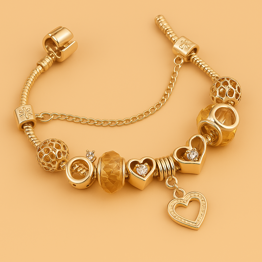 Charm Bracelet with Heart Shaped Pendant