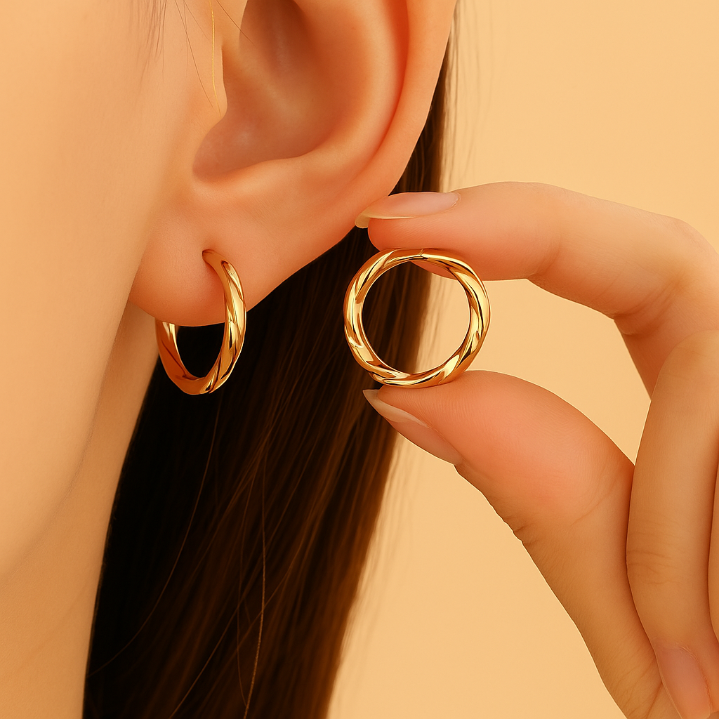 Ina Elegant 18K Gold Plated Hoop Earrings