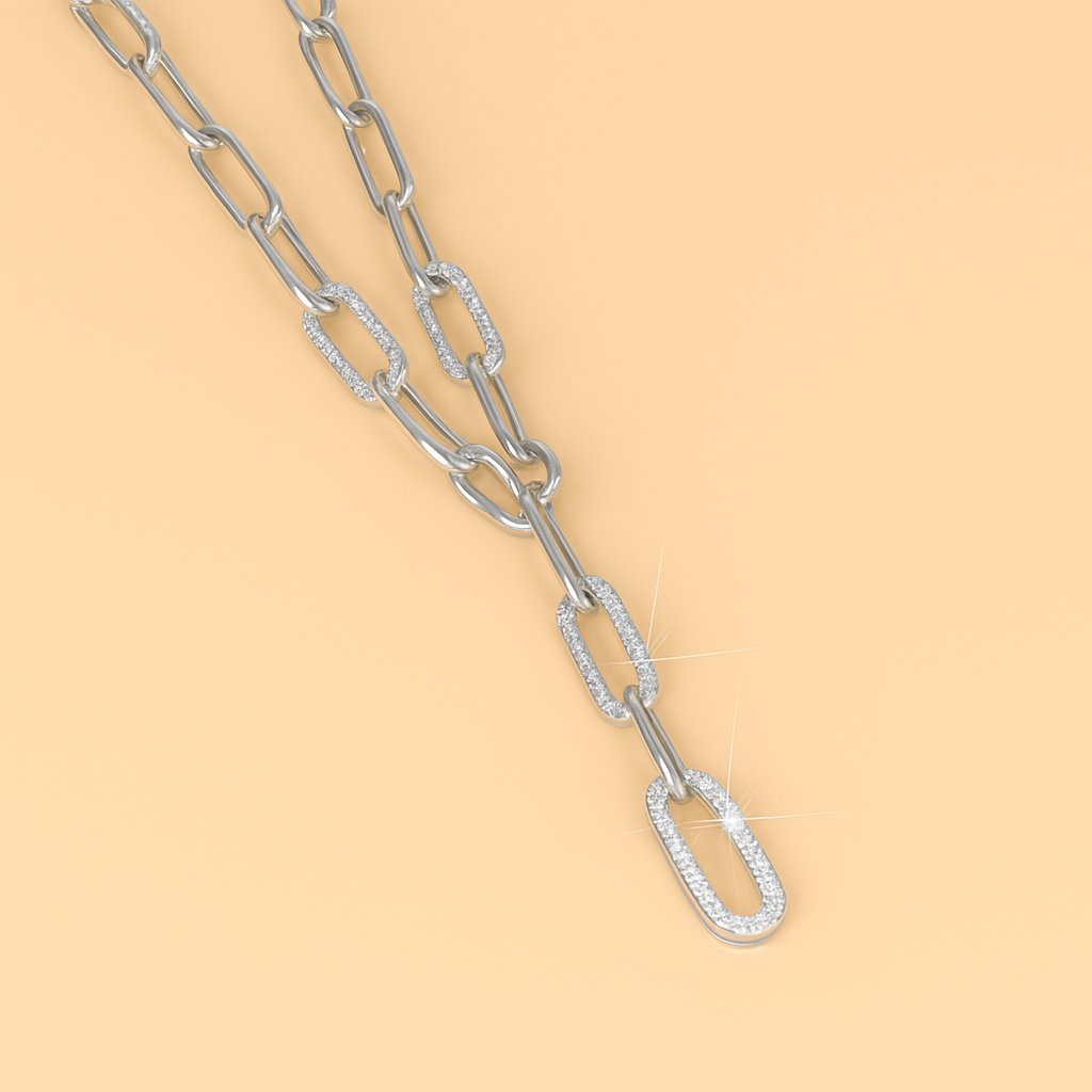 Keybone Y-Chain - Strass Accent with Thick Link Chain