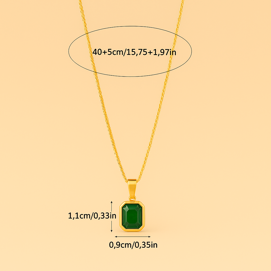 Classic Green Acrylic Pendant Necklace - Elegant Jewelry