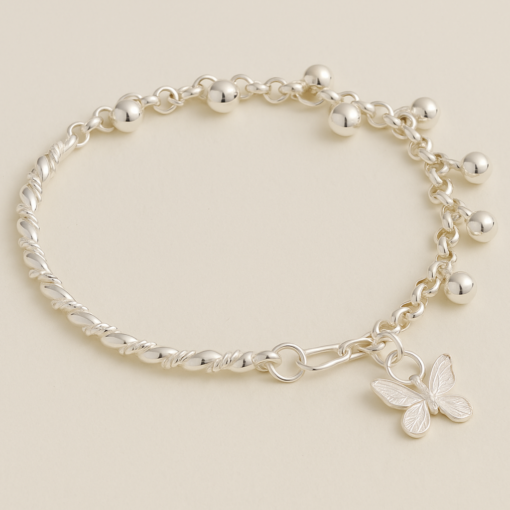 Butterfly bell bracelet - forest-inspired and elegant
