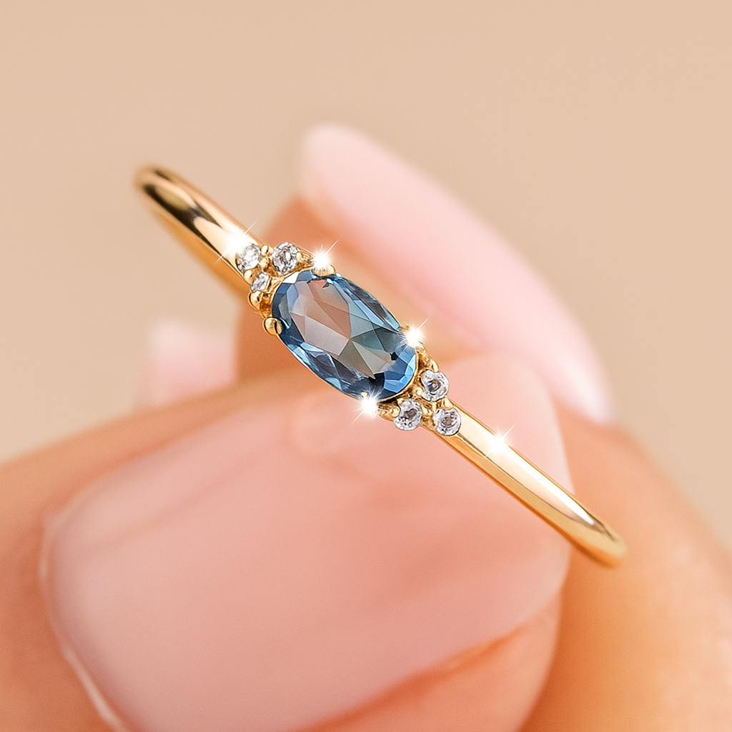 Claire Minimalist multicolored inlay ring