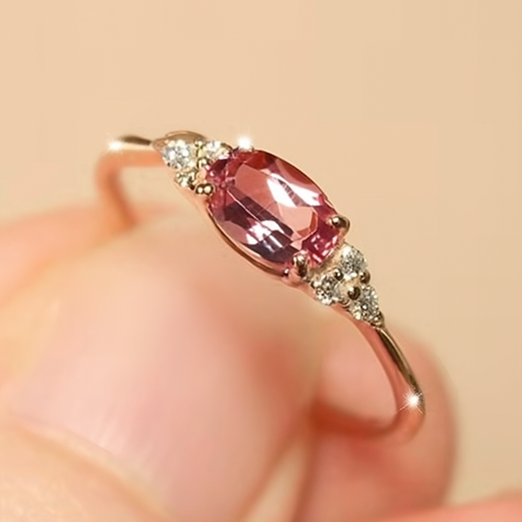 Claire Minimalist multicolored inlay ring