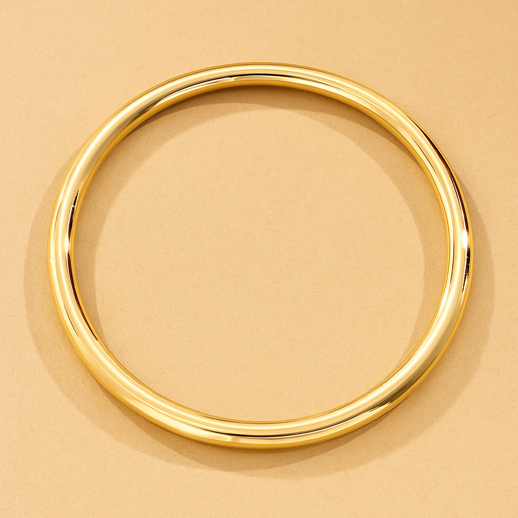 Elegant Golden-Tone Thin Tube Bangle