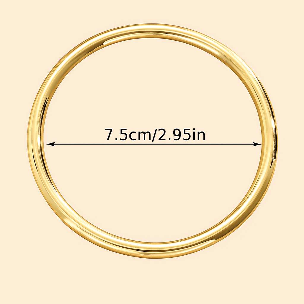 Elegant Golden-Tone Thin Tube Bangle