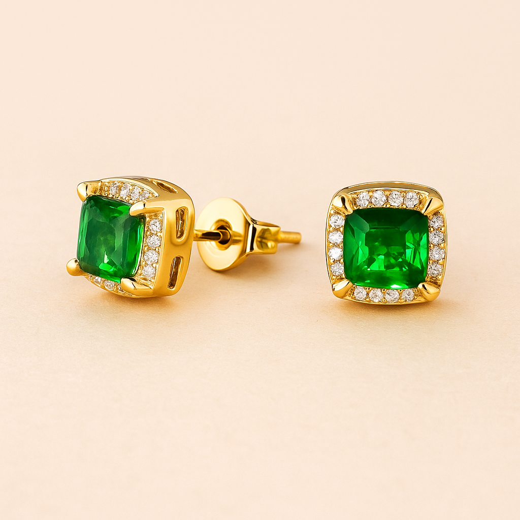 Retro Square 6mm Stud Earrings – High-End & Versatile Design