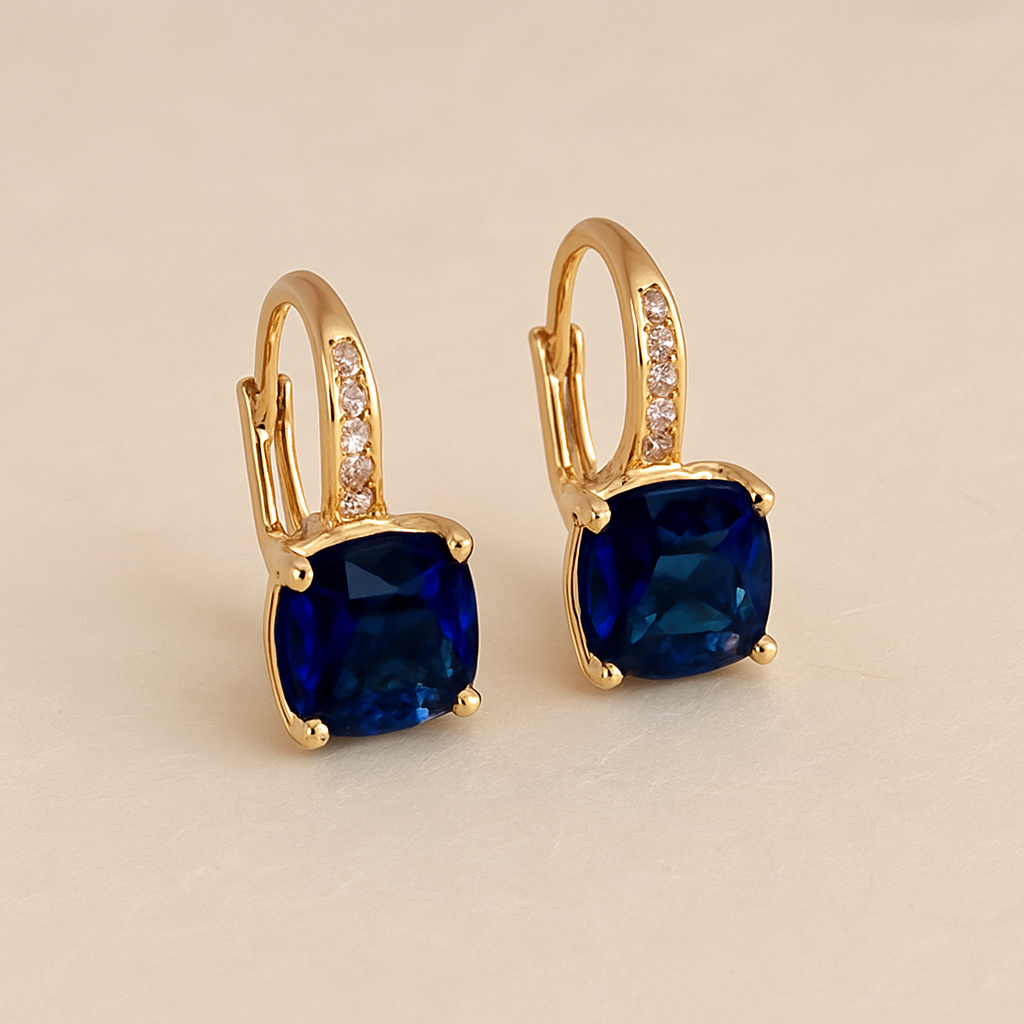 Elegant Copper Drop & Dangle Earrings with Synthetic Cubic Zirconia
