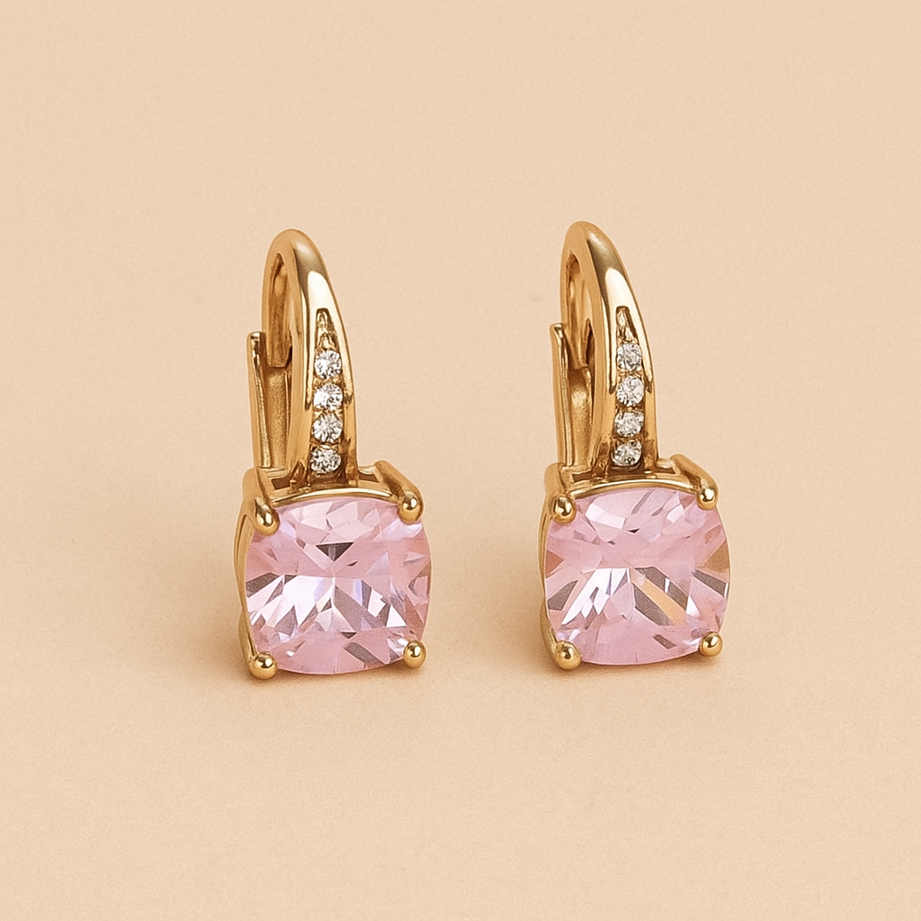 Elegant Copper Drop & Dangle Earrings with Synthetic Cubic Zirconia
