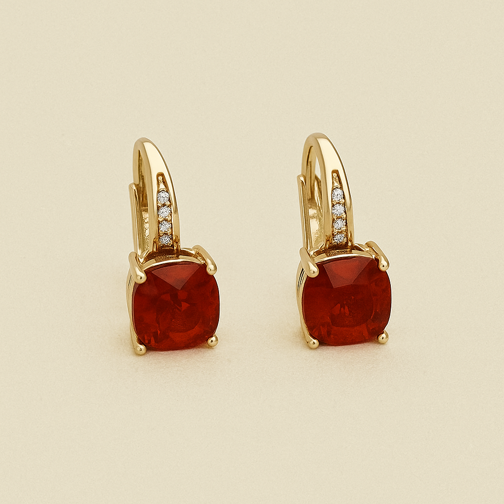 Elegant Copper Drop & Dangle Earrings with Synthetic Cubic Zirconia