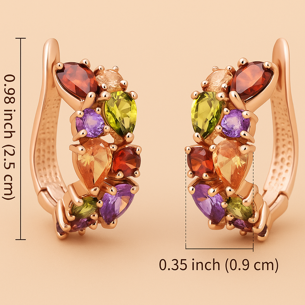 Stunning Multicolor Zirconia Hoop Earrings – Vibrant & Elegant