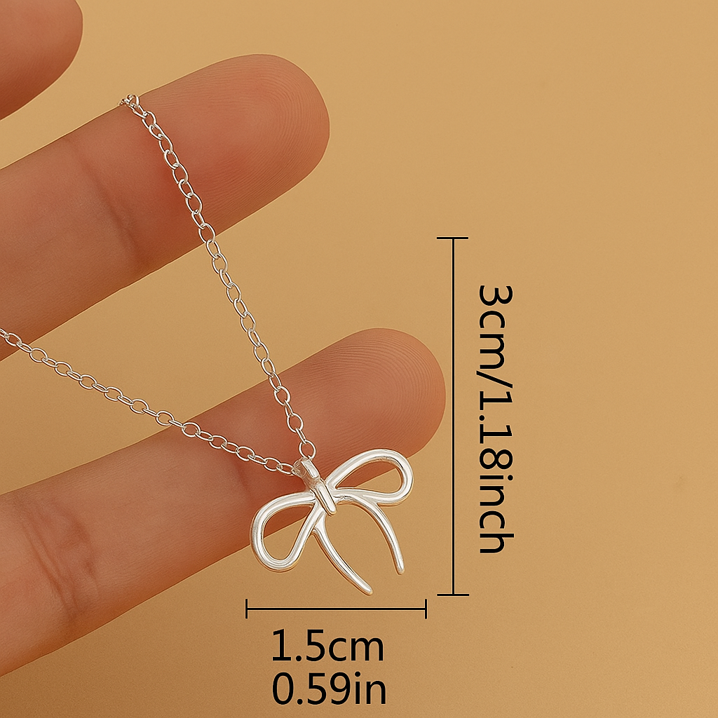 Elegant Bowknot Pendant Necklace – Delicate Minimalist Charm