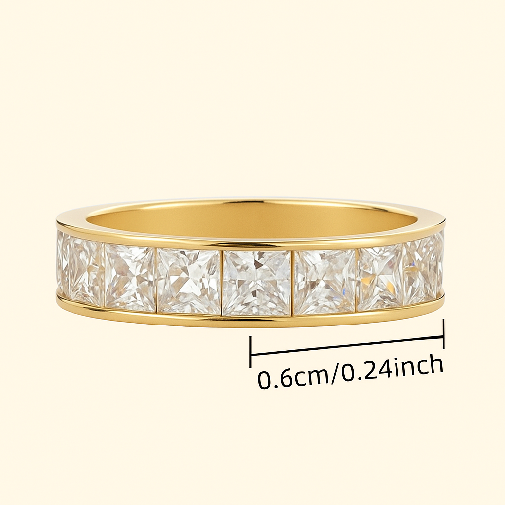 Eternal Sparkle: Wide Band Cubic Zirconia Ring for Women