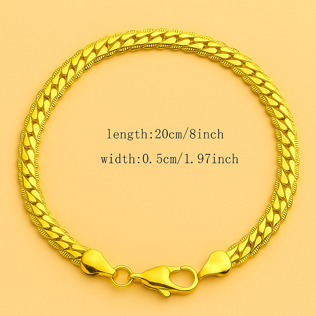 Elegant 18K Gold-Plated Copper Chain Bracelet