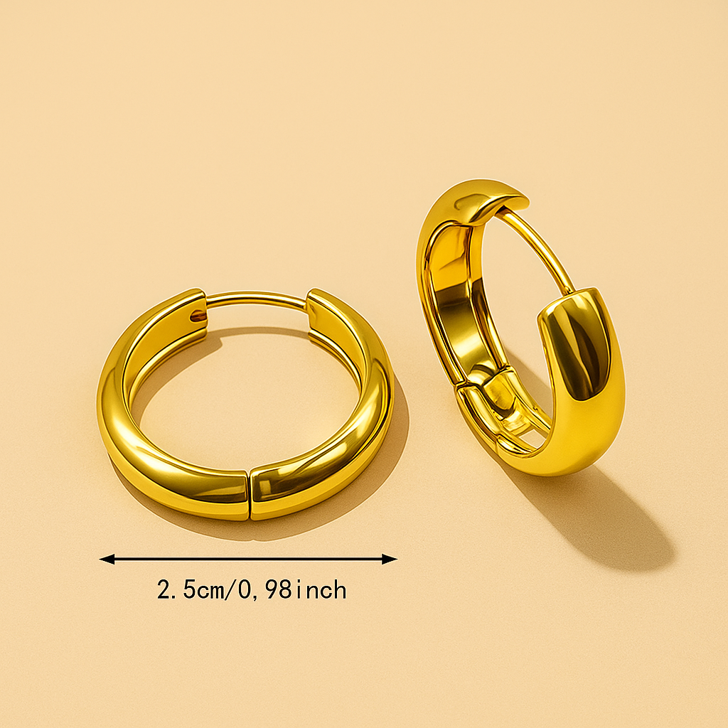 Classic 18K Gold Hoop Earrings – Simple & Timeless Design