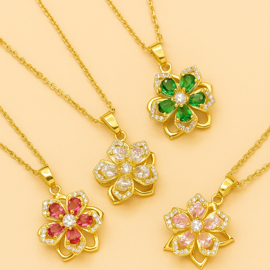 Rotatable Cherry Blossom Necklace