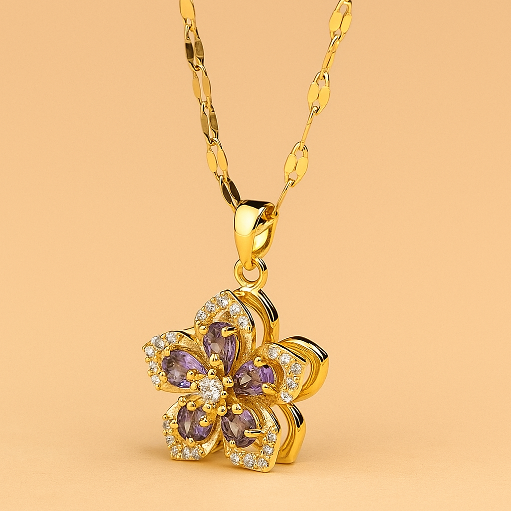 Rotatable Cherry Blossom Necklace