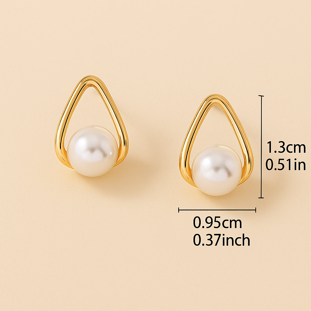 French-Inspired Faux Pearl Earrings – Elegant & Lightweight Design