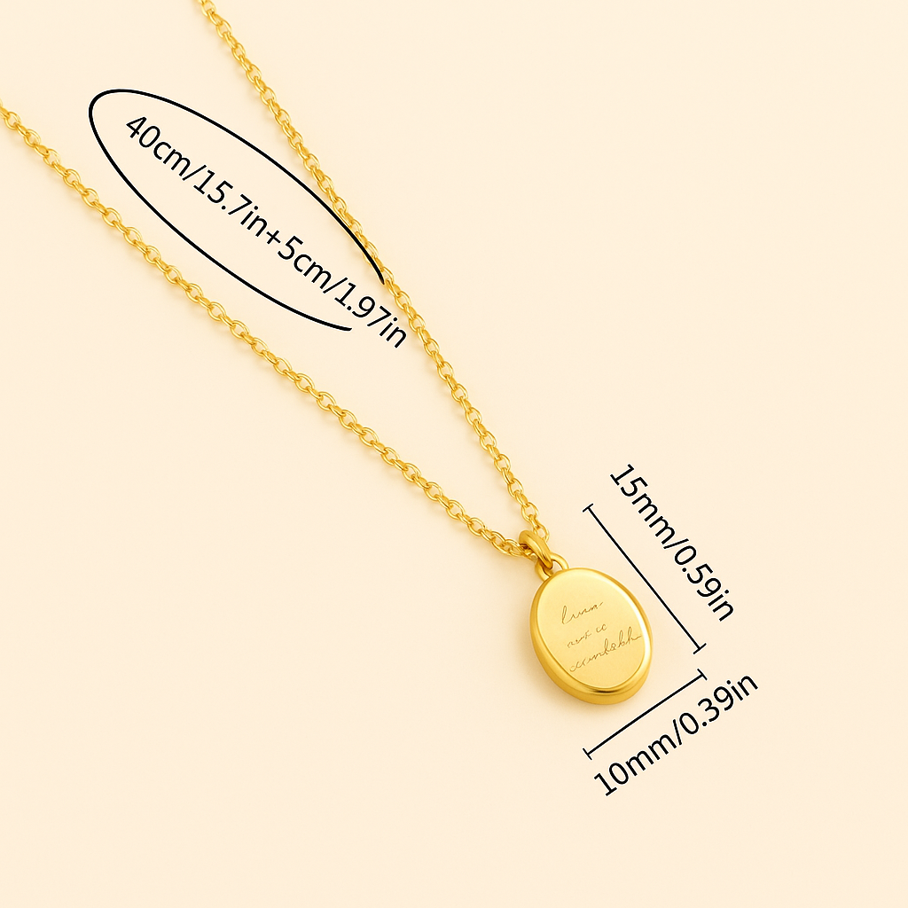 18K Gold-Plated Necklace – Classic Round Pendant Design